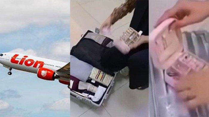 KOPER DIBOBOLDI BANDARA - Tangkap layar video viral yang diterima TribunnewsSultra.com terkait aksis bobol koper penumpang di Bandara Haluoleo Kendari, pada Sabtu (8/2/2025) dan ilustrasi Lion Air. Begini nasib empat karyawan Lion Air.