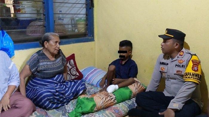 Polisi mendatangi rumah bocah yang kakinya putus ditebas ODGJ