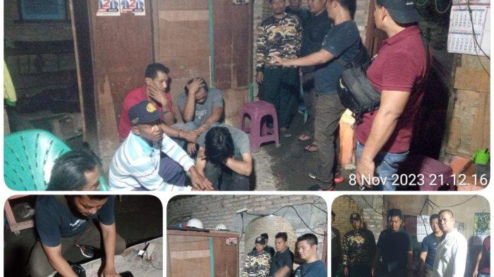 Kasat Narkoba AKP Herison Manullang SH memimpn langsung penangkapan 5 tersangka tnda pidana narkotka saat penggerebekan lapak narkoba di Jalan M Basir Gang Rahmat Lingkungan-31 Kelurahan Rengas Pulau Kecamatan Medan Marelan, Rabu (8/11/2023).