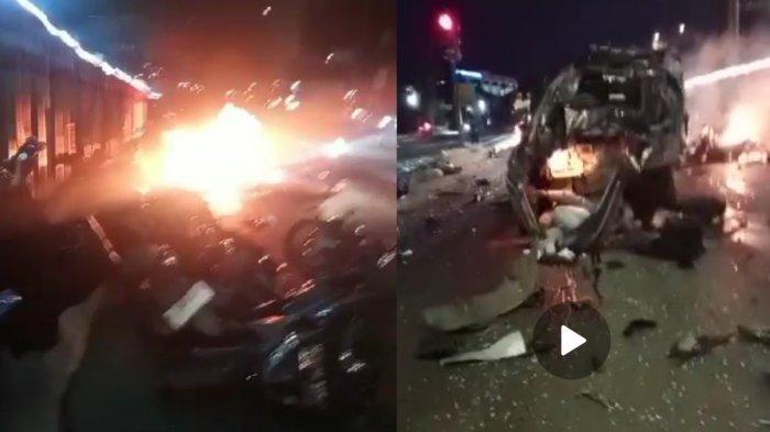 Kecelakan beruntun atau karambol terjadi di Exit Tol Bawen Semarang, Sabtu (23/9/2023).