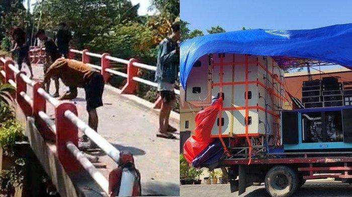 Seorang Kepala Desa (Kades) dan 9 warga lainnya ditangkap polisi karena merusak jembatan agar truk yang membawa sound system bisa lewat, Senin (8/4/2024). (Tribunnews.com)