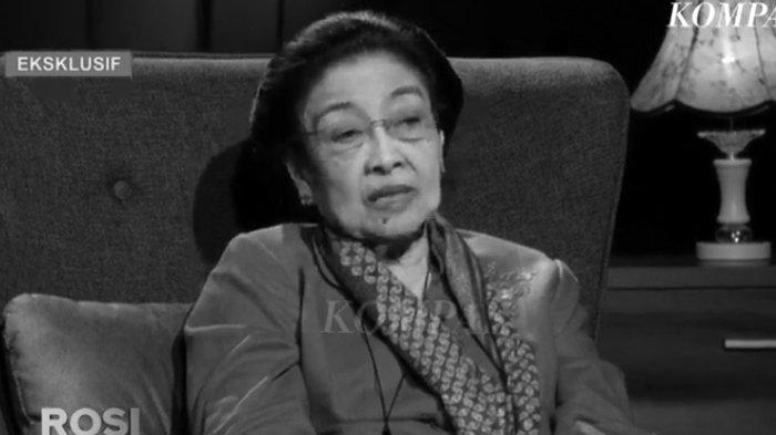 Ketua Umum PDI-P Megawati Soekarnoputri saat wawancara ekslusif di program ROSI yang tayang di Kompas TV, Kamis (8/2/2024)(Tangkapan Layar YouTube Kompas TV)