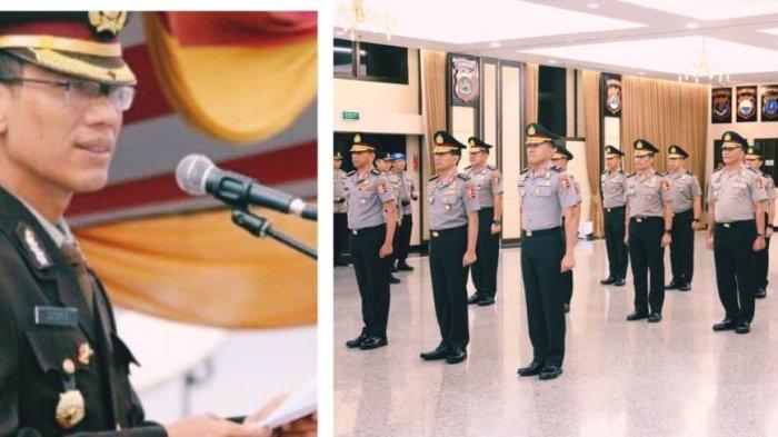 PERWIRA NAIK PANGKAT: Kombes Idodo Simangunsong satu dari 13 Perwira Polri yang mendapat promosi kenaikan pangkat. Mantan Kapolres Humbahas tersebut pecah bintang jadi Brigjen.Kapolri Jenderal Listyo Sigit Prabowo memimpin upacara korps kenaikan pangkat Pati Polri di Gedung Rupatama, Mabes Polri, Jakarta, Rabu (30/4/2025). 