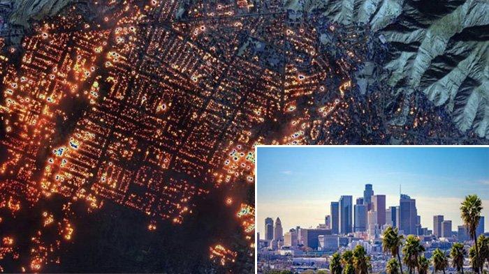 Kondisi Kota Los Angeles setelah Dilanda Kebakaran, 11 Tewas, 180 Ribu Dievakuasi, Kerugian Diperkirakan Mencapai Rp 2.447 Triliun. (Via BBC)