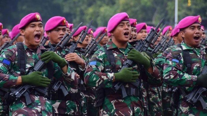 Korps Marinir saat gelar pasukan