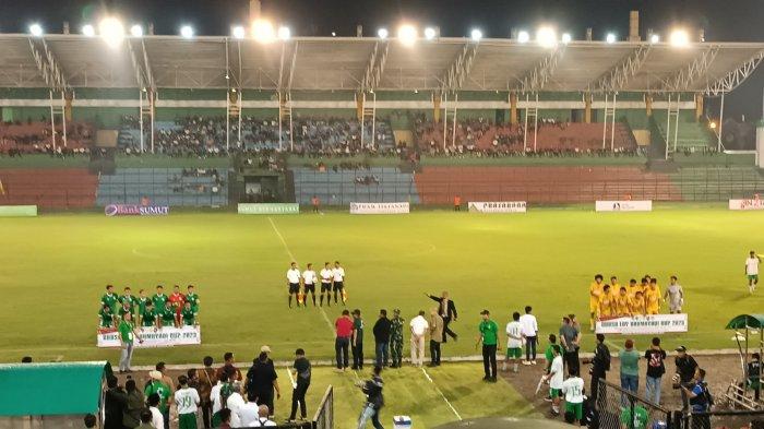 Laga Lanjutan Edy Rahmayadi Cup 2023, PSMS Medan Kontra Labura Hebat FC di Stadion Teladan, Kota Medan, Kamis (10/8/2023) malam.