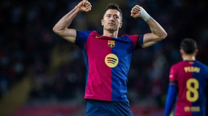 Penyerang Barcelona, Robert Lewandowski top skorer Liga Spanyol 2024-2025 telah mengoleksi 12 gol