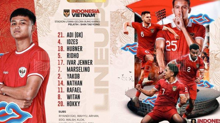 Susuna pemain Timnas Indonesia vs Vietnam di Kualifikasi Piala Dunia 2026, Kamis (21/3/2024)