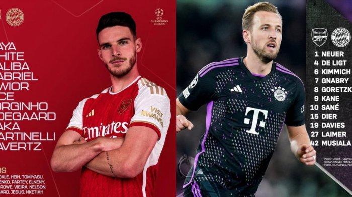Susunan pemain Arsenal vs Bayern Muenchen di Liga Champions 2023-2024