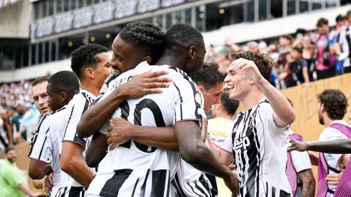LOLOS 16 BESAR - Pemain Juventus selebrasi usai berhasil cetak gol dan menang atas Wydad AC. Juventus berhasil lolos ke babak 16 besar Piala Dunia Klub 2026.