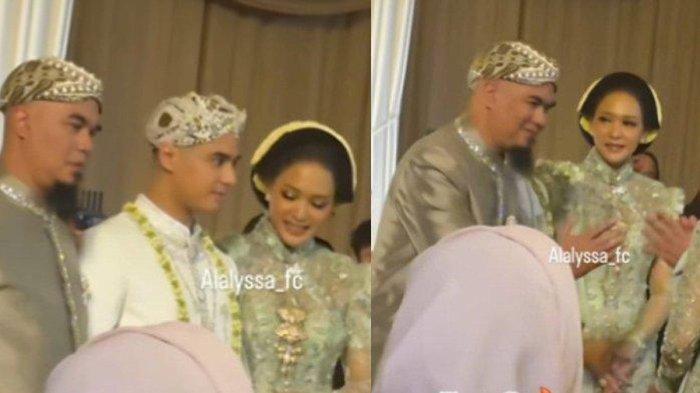 MAIA ESTIANTY DAN AHMAD DHANI BERSAMA - Sebuah momen penuh makna terekam ketika Maia Estianty dan Ahmad Dhani menggenggam erat tangan Al, yang terlihat tersenyum saat menyapa keluarga mempelai wanita.