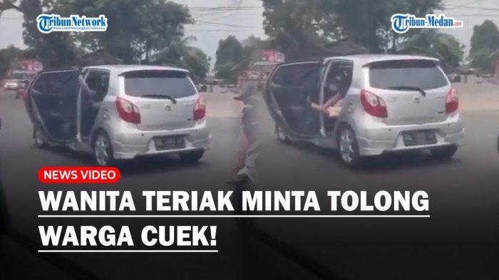MIRIS! Wanita Histeris Minta Tolong di Dalam Mobil, Pengendara Sekitar Tak Peduli
