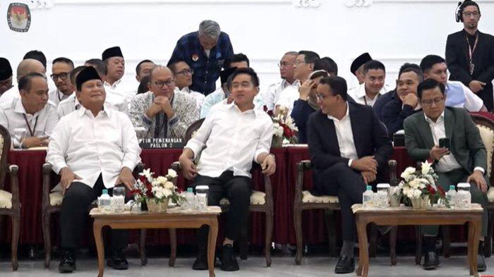 MOMEN PRABOWO-GIBRAN DAN ANIES-MUHAIMIN BINCANG-BINCANG: Komisi Pemilihan Umum (KPU) telah melaksanakan penetapan Prabowo-Gibran sebagai capres dan cawapres 2024 terpilih.  Penetapan pasangan calon Prabowo-Gibran sebagai pemenang di Pilpres 2024 telah dilaksanakan pada hari ini, Rabu (24/4/2024). (Youtube)