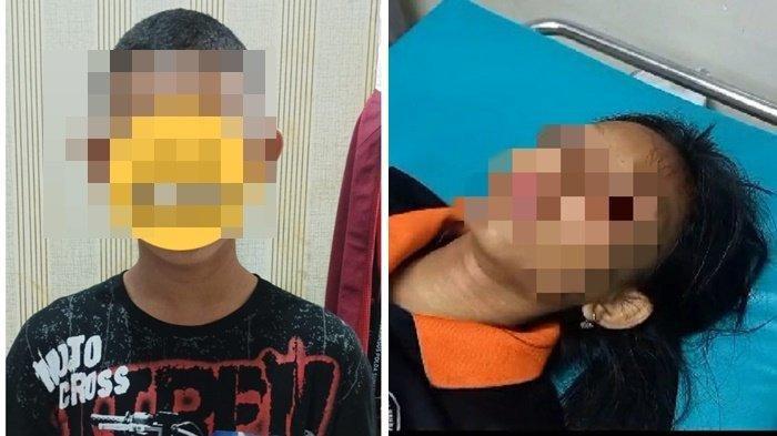MR (kiri) menganiaya pacarnya RR (kanan) yang sama-sama siswa SMP di Palembang. 

