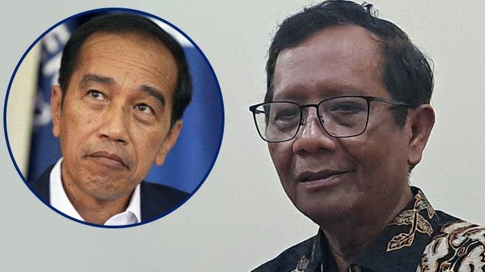 BONGKAR TABIAT JOKOWI: Mahfud MD mengatakan, Presiden ke-7 RI Joko Widodo (Jokowi) mulai berubah di April 2022 atau semenjak isu perpanjangan jabatan presiden menjadi tiga periode mengemuka. Hal itu disampaikan Mahfud dalam program Gaspol yang ditayangkan di YouTube Kompas.com, Jumat (9/5/2025). (Kolase Istimewa)