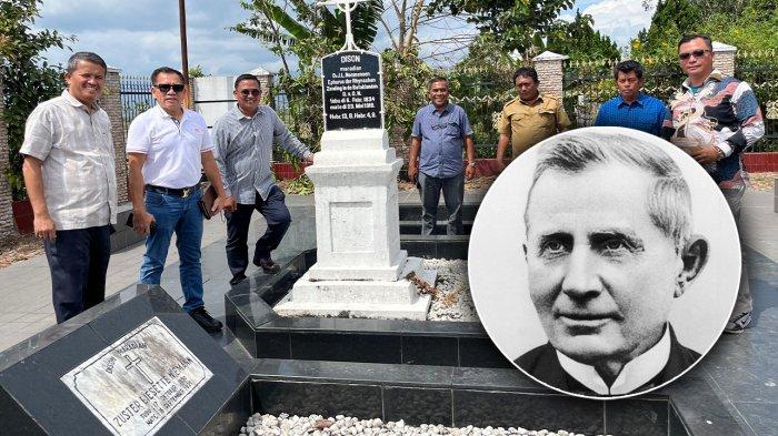 ZIARAH MAKAM - Panitia Paskah Nasional 2025 menziarahi makam misionaris Ingwer Ludwig Nommensen di Sigumpar, Kabupaten Toba. Makam ini akan menjadi salah satu destinasi napak tilas pada 24-26 April 2025.