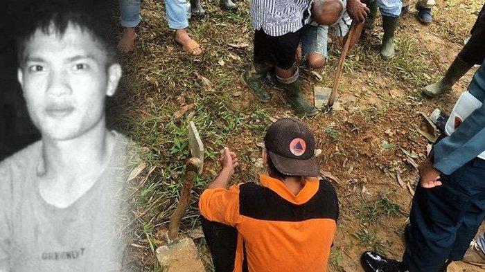 Makam Mr X yang diyakini Iwan Sutrisman Telaumbanua, eks-calon siswa (casis) TNI AL korban pembunuhan Serda Adan, dibongkar polisi pada Rabu (17/4/2024). FOTO Petugas berdoa sebelum membongkar makam Mr. X yang diyakini adalah Iwan Sutrisman, eks-casis TNI korban pembunuhan Serda Adan. Pembongkaran yang dilakukan pada Rabu (17/4/2024) ini bertujuan untuk memastikan jenazah yang dikubur adalah Iwan. Makam tanpa identitas tersebut berada di Tempat Permakaman Umum (TPU) Cemara, Kota Sawahlunto, Sumatera Barat. (TribunPadang.com/Arif Ramanda Kurnia)