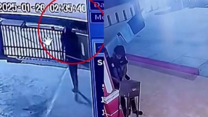 Viral Detik Detik Maling Panjat Pagar Mushola Curi Kotak Infak Di