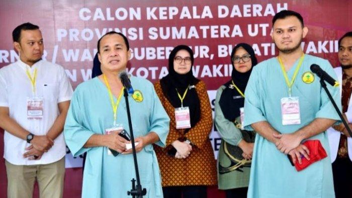 Mantan Bupati Batubara yang juga calon Bupati Batubara dari PDIP, Zahir saat mengikuti tes kesehatan sebagai calon Bupati.