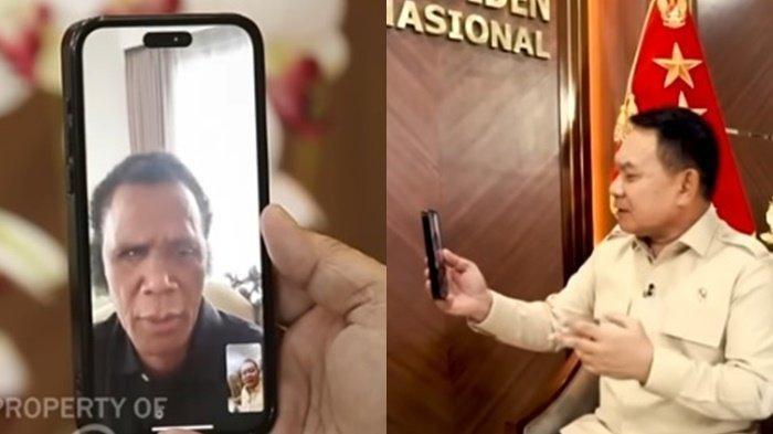 HERCULES DITELEPON DUDUNG - Tangkap layar eksklusif Metro TV Mantan KSAD TNI Jenderal (Purn) TNI Dudung Abdurachman saat menghubungi Hercules via video call. Hercules kini melunak setelah mendengar pesan teguran dari Presiden Prabowo Subianto. Ia juga k meminta maaf pada sejumlah jenderal yang pernah seteru