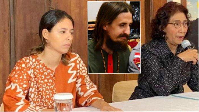 Maria Lestari, istri pilot Philip Mehrtens, dan Susi Pudjiastuti ( Pos Kupang).