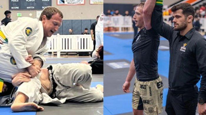 Mark Zuckerberg saat memenangkan medali emas dan perak dalam turnamen jiu-jitsu.