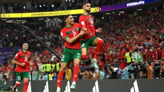 Hasil babak pertama, Maroko berhasil unggul 1-0 atas Portugal lewat gol sundulan Youssef En-Nesyri.