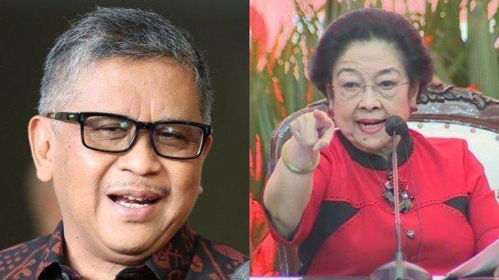 MEGA DAN HASTO -Kolase Ketua Umum PDI Perjuangan (PDIP), Megawati Soekarnoputri dan Sekjen Hasto Kristiyanto. Megawati mengeluarkan isntruksi kepada kepala daerah dari PDIP soal retret di Magelang usai Sekjen PDIP Hasto Kristiyanto yang kini telah ditahan KPK