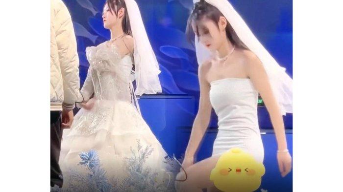 Mempelai wanita lepas gaun pengantin karena kesal 