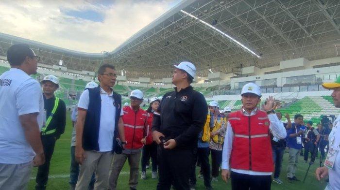 Menteri Pemuda dan Olahraga (Menpora) Dito Ariotedjo, kunjungi Sport Center Sumut, tempat pertandingan para atlet Pekan Olahraga Nasional (PON) XXI Aceh-Sumut, Jumat (13/9/2024) di Desa Sena, Kecamatan Batang Kuis Kabupaten Deliserdang. Dikatakannya, pada 16 september akan dilakukan uji coba. (Tribun Medan/Anisa)
