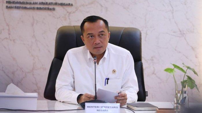 Menteri Sekretaris Negara (Mensesneg) Prasetyo Hadi dalam konferensi pers di Jakarta, Senin (17/3/2025). (DOK. Humas Kemenpan-RB)
