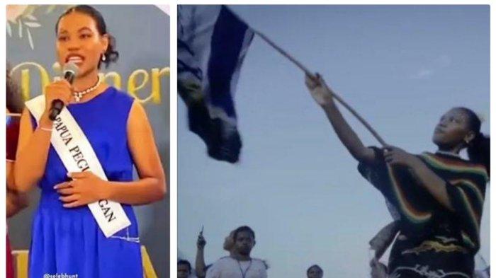 DIPULANGKAN: Sosok Merince Kogoya, Finalis Miss Indonesia 2025 yang dipulangkan usai mengibarkan bendera Israel. (Tangkap layar Instagram @kogoya_merry/istimewa)