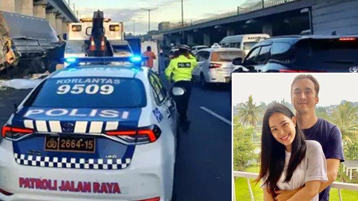 KECELAKAAN: Mobil yang ditumpangi Lady Nayoan dan Rendy Kjaernett mengalami kecelakaan. Awalnya Lady dan Rendy satu mobil karena tengah menjalani proses mediasi perceraian keduanya, Senin (31/7/2023). Adapun kecelakaan yang dialami Lady Nayoan dan Rendy Kjaernett terjadi di jalan Tol Jati Bening, Senin. (HO)