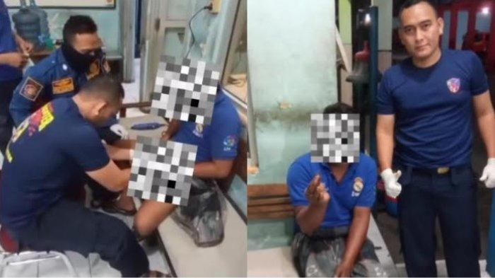 Momen petugas Dinas Pemadam Kebakaran (Damkar) lepaskan cincin yang nyangkut di alat vital seorang pria, Senin, (19/6/2023) sekitar pukul 05.00 WIB.