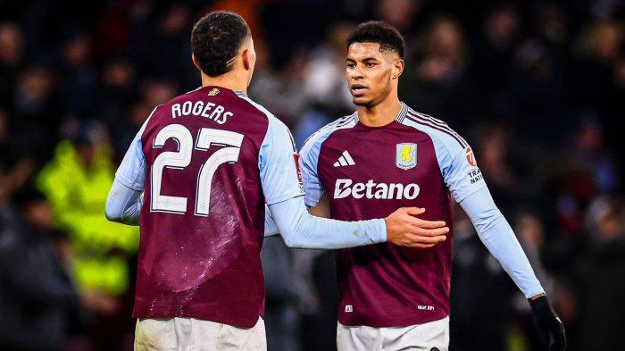 PEMAIN PINJAMAN - Marcus Rashfrod menjalani debutnya bersama Aston Villa pada Piala FA melawan Tottenham, Hotspur. Marcus Rashford dipinjamkan dari Manchester United ke Aston Villa.