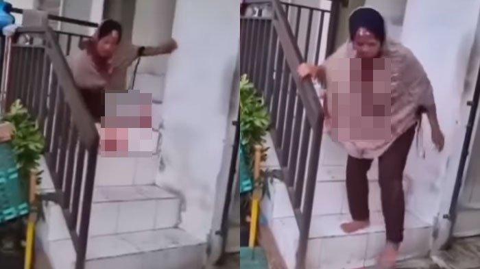 NENEK DIAMUK MASSA - Seorang nenek dalam kondisi bersimbah darah setelah diamuk massa yang geram di Pasar Mangu, Boyolali. Diduga nenek tersebut telah mencuri bawang.