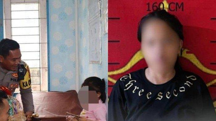 ALASAN TANTE ANIAYA - NN bocah 10 tahun (kiri) yang diduga dianiaya keluarga di Nias Selatan saat ditemui apolres Nias Selatan, AKBP Ferry Mulyana Sunarya bersama jajarannya pada Senin (27/1/2025). (Kanan) pelaku yang merupakan tante korban ditetapkan tersangka. Penyebab penganiayaan itu terkuak