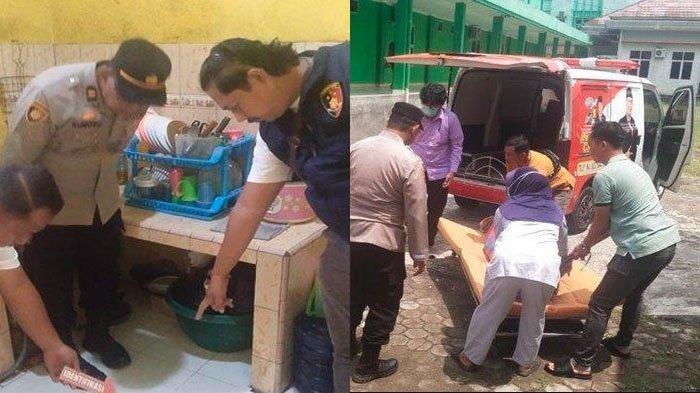 Polisi saat melakukan penyelidikan di lokasi tempat korban meninggal dunia, Kamis (12/10/2023).