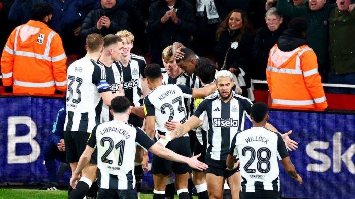Newcastle United menang 2-0 di markas Arsenal pada leg pertama semifinal Carabao Cup, Rabu (8/1/2025).