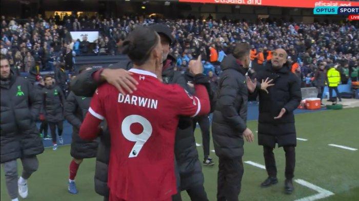 Momen Darwin Nunez nyaris adu jotos dengan Pep Guardiola