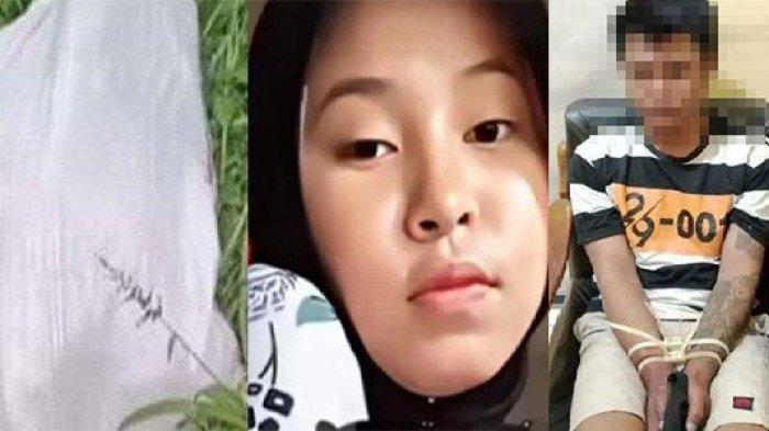 PEMBUNUH SISWI MTS - Pelaku NV saat berada di Mapolsek Langsa, Provinsi Aceh, Senin (24/2/2025) malam (kanan). Dua pria diduga pembunuh Cinta Novita akhirnya ditangkap