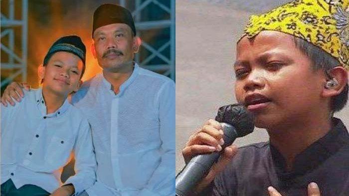DITANGKAP -  (Kanan) Potret Farel Prayoga yang dulu viral karena lagu Ojo Dibandingke. (Kiri)Foto kebersamaan Farel dan Joko Suyoto. Ayah Farel ditangkap terkait kasus judi online