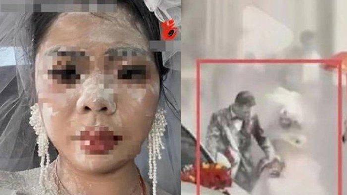 PILU Tangis Mempelai Wanita Pestanya Hancur, Wajah Babak Belur Penuh Tepung,Jadi Pernikahan Terkotor