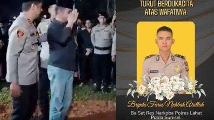 POTRET Kompol Ahmad Fauzi Beri Penghormatan Terakhir di Makam Briptu Faras, Pilu Putranya Gugur