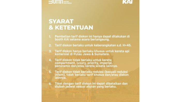 PT Kereta Api Indonesia (Persero) Divisi Regional I Sumatera Utara menggelar promo diskon tiket kereta api pada event 