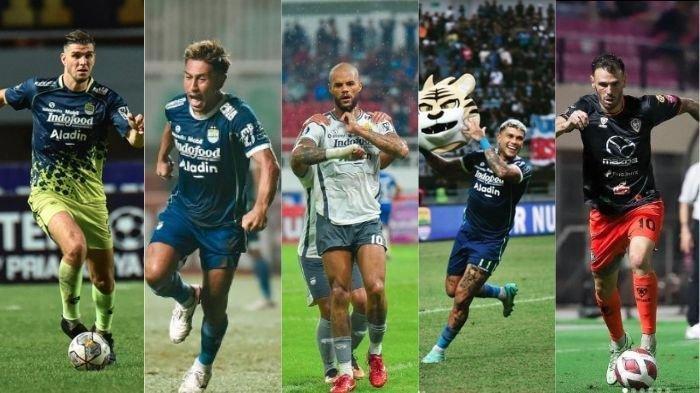 Daftar pemain asing Persib Bandung dari kiri ke kanan: Nick Kuipers, Daisuke Sato, David da Silva, Ciro Alves, dan Tryonne del Pino.