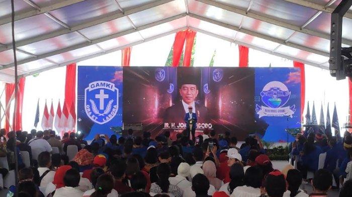 Pembukaan Rakernas GAMKI yang dihadiri Presiden Jokowi, di Lapangan Benteng, Sabtu (19/8) lalu.