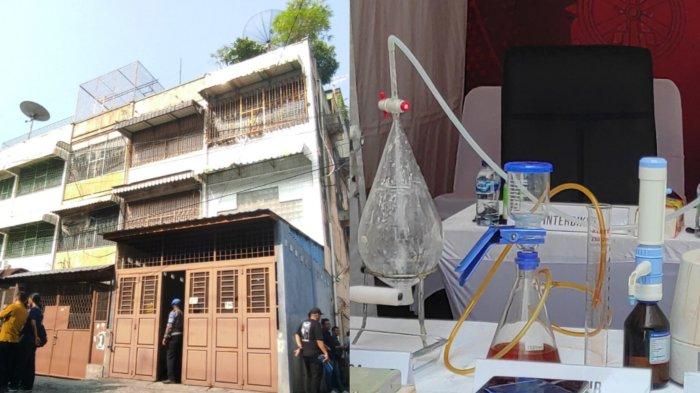 Penampakan rumah toko (Ruko) nomor 136 C yang dijadikan laboratorium sekaligus mini pabrik ekstasi di Jalan Kapten Jumhana, Kelurahan Sukaramai II, Kecamatan Medan Area, Kota Medan.