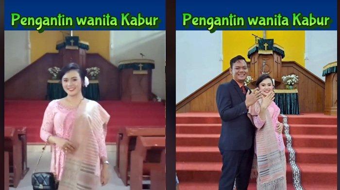 PENGANTIN WANITA DIDUGA KABUR: Viral di media sosial kabar seorang pengantian perempuan atas nama Megawati Siburian dilaporkan kabur saat pesta pernikahan. (TikTok@Infosiantar)