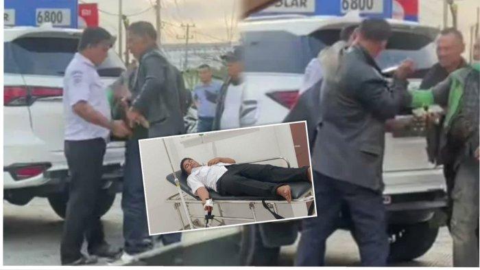 KORBAN PENUSUKAN: Arif Hakim, kondektur Damri, mengalami 8 luka tusukan di tangan dan di dada. Peristiwa ini terjadi pada Minggu (9/2/2025) pukul 16.00 WIB di SPBU Nunyai Rajabasa Lampung, saat terjadi antrean BBM. Pelaku inisial J (56) seorang pengusaha telah ditangkap Polda Lampung, Selasa (11/2/2025). (Tribun Lampung)